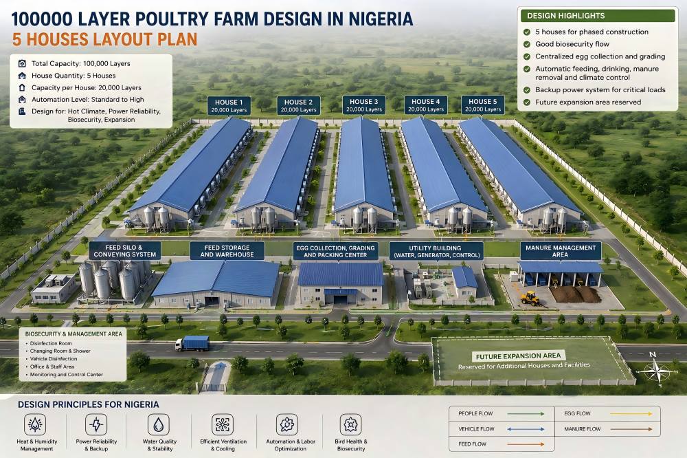 100000 layer poultry farm design in nigeria