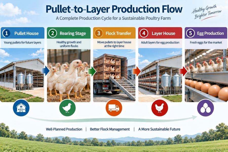 ghana pullet to layer production flow
