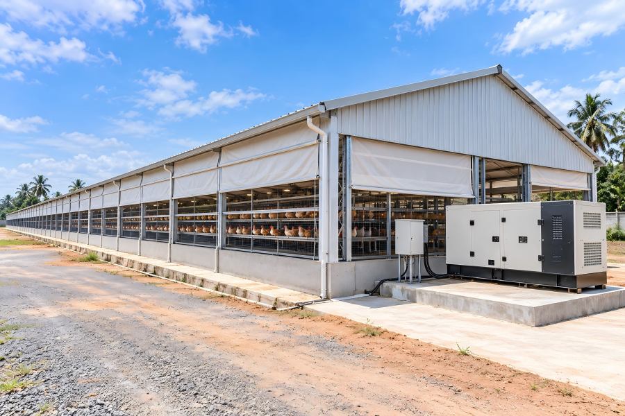 20,352 layer poultry farm in Eket Nigeria with semi-open insulated steel poultry house